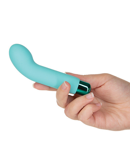 Vibreur Rechargeable Sara's Spot avec Manchon Point G - 10 Fonctions Bleu Canard