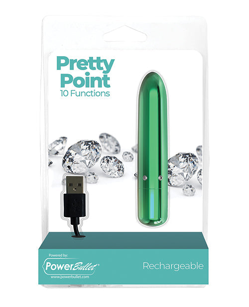 Pretty Point Rechargeable Bullet - 10 fonctions Sarcelle