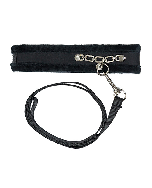 Collier de soumission et laisse de 94 cm en cristal
