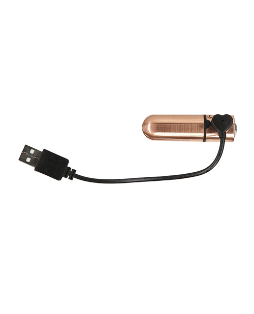 Mini-bâton de massage rechargeable de luxe avec cristaux - 9 fonctions or rose