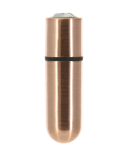 Mini-bâton de massage rechargeable de luxe avec cristaux - 9 fonctions or rose