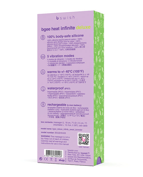 Vibrador Térmico Bgee Infinite Deluxe - Dulce Lavanda