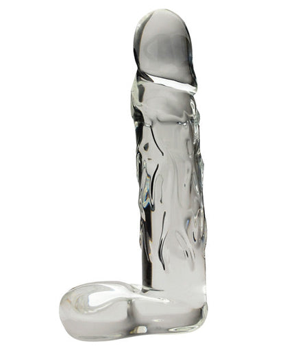 Réaliste Dildo Soufflé | Dildo en Verre | Gros Dildo | Dildo Veiné Large | Poignée Transparente de 9,5 cm