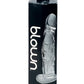 Réaliste Soufflé Dildo | Dildo en verre veiné | Dildo Moyennement Grand | Base transparente de 6,35 cm