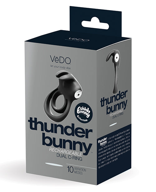 VeDO Thunder Bunny Bague Double Rechargeable - Perle Noire