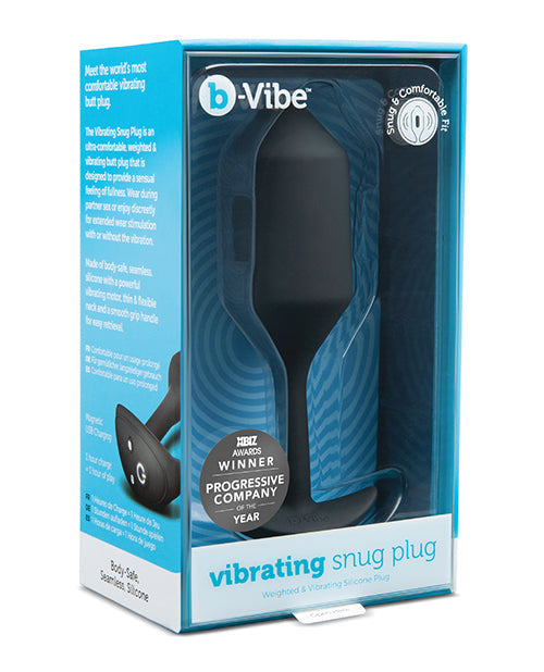 B-Vibe Vibrating Weighted Snug Plug XL - 247 g Negro