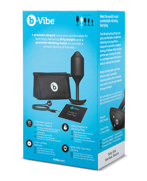 B-Vibe Vibrating Weighted Snug Plug XL - 247 g Negro