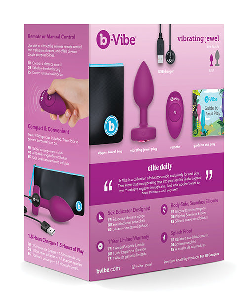 B-Vibe Bijou Vibrant Télécommandé (S/M) - Fuchsia