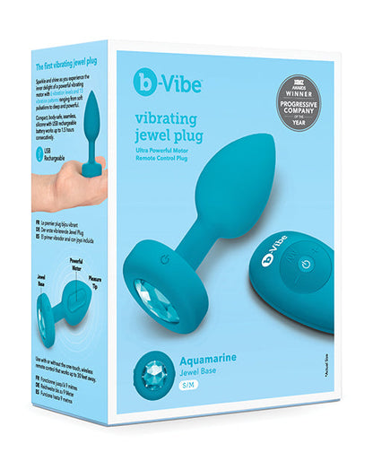 B-Vibe Control Remoto Vibrador Joya Anal (S/M) - Azul Verdoso