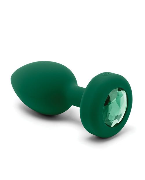 B-Vibe Control Remoto Vibrador Joya Plug (M/L) - Verde Esmeralda