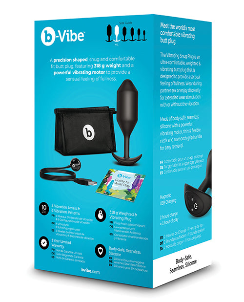 B-Vibe Snug Plug Vibrant - Noir TXXL
