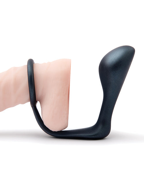 B-Vibe Butties Ringer Anneau pénien et plug prostatique - Noir