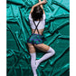 Disfraz de Colegiala Sensual de 6 piezas, color verde, talla S/M