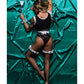 Jeu de rôle soubrette coquine 6 pièces Noir/Blanc S/M