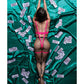 Juego de 4 piezas de striptease seductor para juegos de rol, rosa intenso S/M