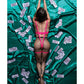 Role Play Striptease Seductress Costume Hot Pink S/M