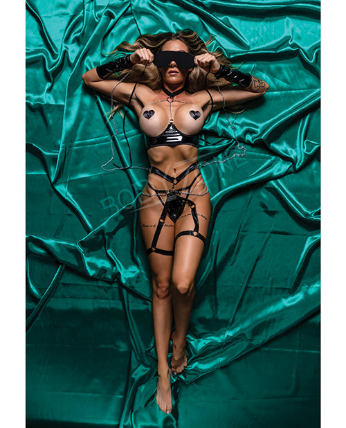 Juego de rol Bondage Baddie de 7 piezas, negro S/M