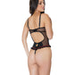 Teddy en maille extensible à armatures avec détails en ruban Noir Taille M