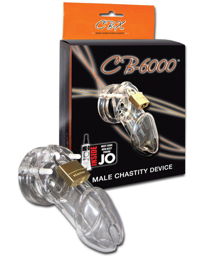 CB-6000 Cage de Chasteté et Cadenas 8,25cm - Transparent