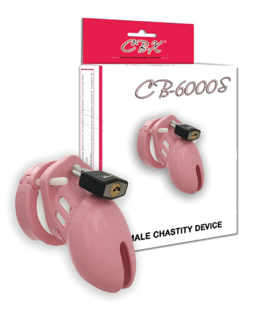 CB-6000S Jaula de Castidad y Candado de 2.5" - Rosa