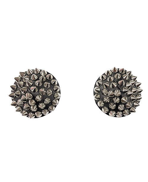Cache-tétons ronds à clous réutilisables Darque - Noir Taille unique