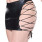 Falda Reversible de Encaje Ajustable Darque Wet Look - Negro G