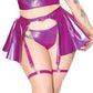 Falda de PVC Darque con tirantes de pierna extraíbles - Morado TGE