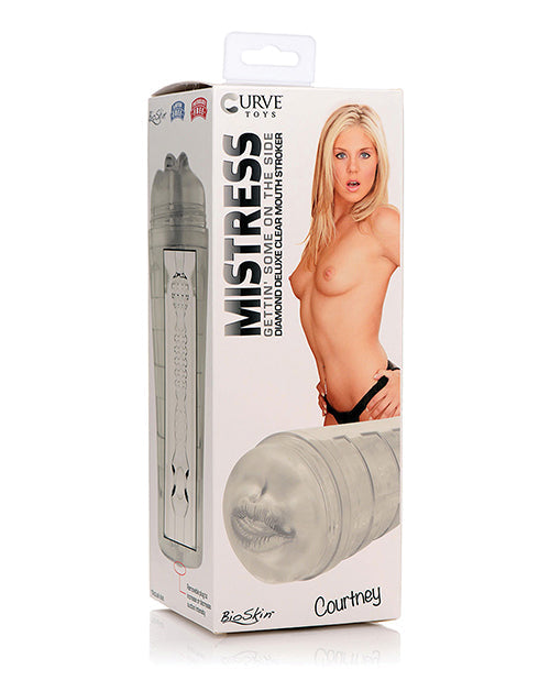 Juguete Curvo para Amo y Ama Courtney Diamond Deluxe Transparente, Masticador Bucal