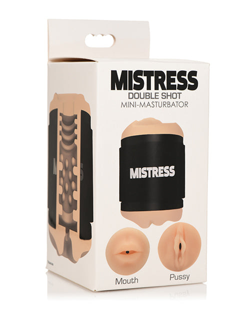Curve Toys Maîtresse Double Shot Mini Masturbateur Bouche & Chatte - Clair