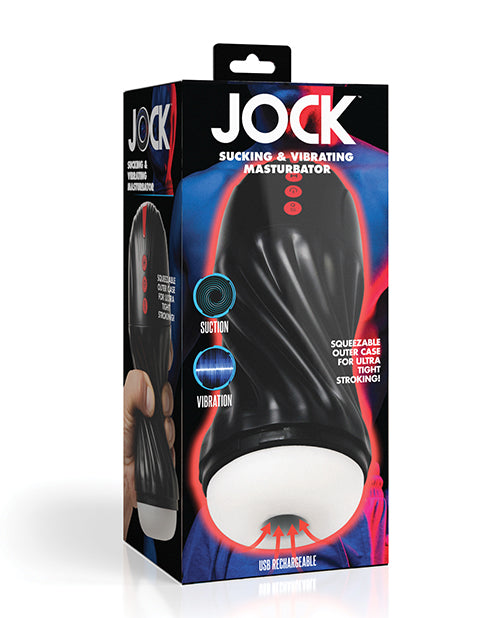 Juguete masturbador curvo con succión y vibración - Negro