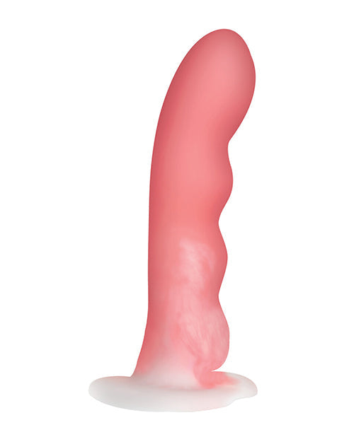 Curve Toys Dildo Grande | Dildo Grande de 7" Dulce | Dildo de Silicona Rosa Blanco Ondulado con Ventosa