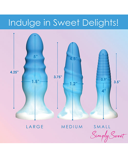Curve Toys Simply Sweet Ensemble de plugs anaux en silicone - Bleu