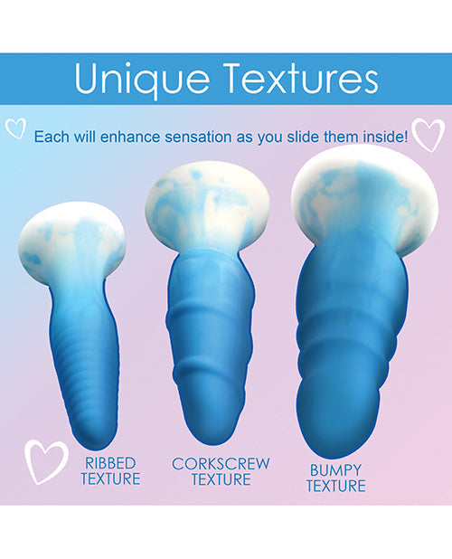 Curve Toys Simply Sweet Ensemble de plugs anaux en silicone - Bleu