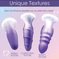 Juego de plugs anales de silicona Curve Toys Simply Sweet - Morado