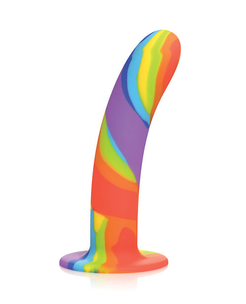Curve Toys Dildo Grande | Dildo Realista de Silicona Arcoíris | Dildo con Ventosa