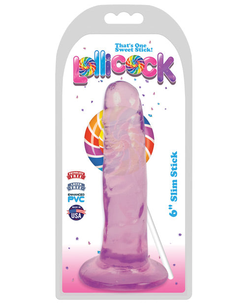 Juguetes Curve Dildo Realista | Dildo Grande Lollicock de 6" | Dildo con Ventosa Slim Stick de Hielo de Uva