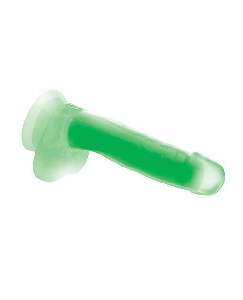 Dildo grande Curve Toys | Dildo grande de 17.78 cm | Dildo de silicona que brilla en la oscuridad con testículos