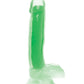 Dildo grande Curve Toys | Dildo grande de 17.78 cm | Dildo de silicona que brilla en la oscuridad con testículos