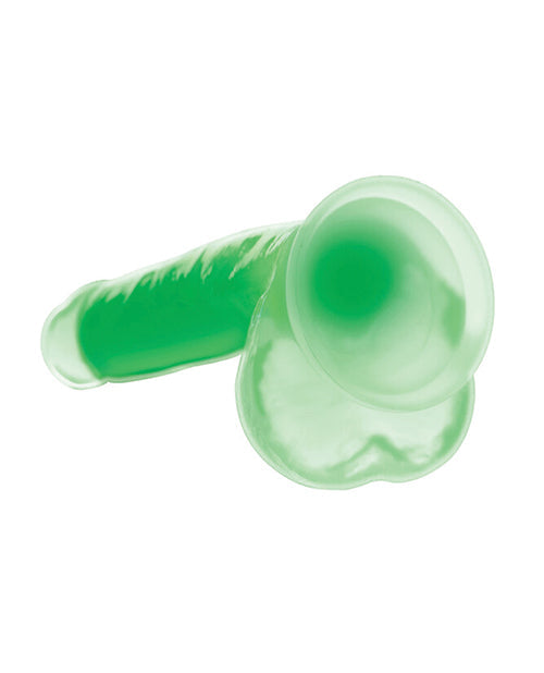 Dildo grande Curve Toys | Dildo grande de 17.78 cm | Dildo de silicona que brilla en la oscuridad con testículos