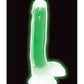 Dildo grande Curve Toys | Dildo grande de 17.78 cm | Dildo de silicona que brilla en la oscuridad con testículos