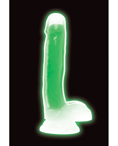 Dildo grande Curve Toys | Dildo grande de 17.78 cm | Dildo de silicona que brilla en la oscuridad con testículos
