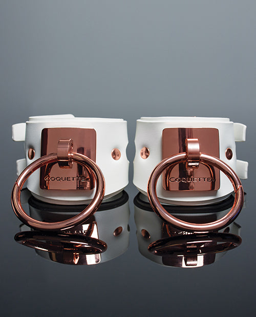 Menottes Ajustables Collection Plaisir - Blanc/Or Rose