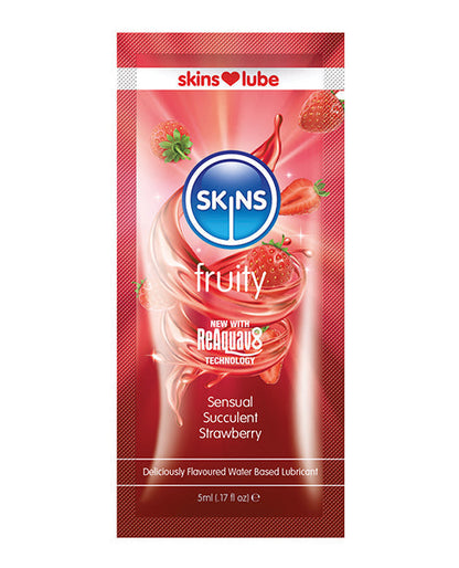 Skins Lubricante a base de agua - Fresa de 5 ml en sobrecito