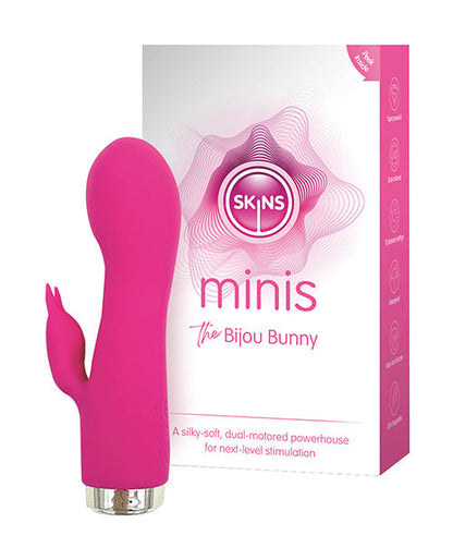 Mini vibromasseur lapin Skins | Vibromasseur clitoridien Bijou Bunny | Vibromasseur point G rose | Meilleur vibromasseur pour femme