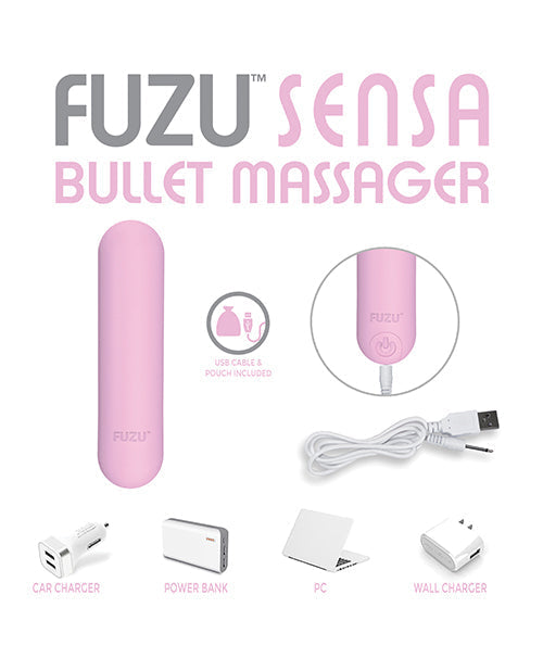 Fuzu Sensa Masseur-ogive rechargeable activé - Rose pastel