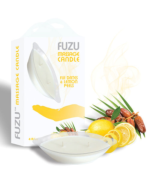 Vela de Masaje Fuzu - 4 oz Dátiles de Fiyi y Cáscara de Limón