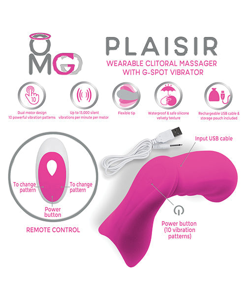 OMG Plaisir stimulateur clitoridien portable avec vibromasseur point G - Rose
