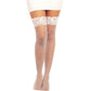 Bas résille cuisse avec couture arrière - Blanc T/U