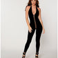 Bodystocking dos nu en maille opaque avec décolleté plongeant – Noir T.U.