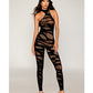 Body bas résille asymétrique fendu - Noir T.U.